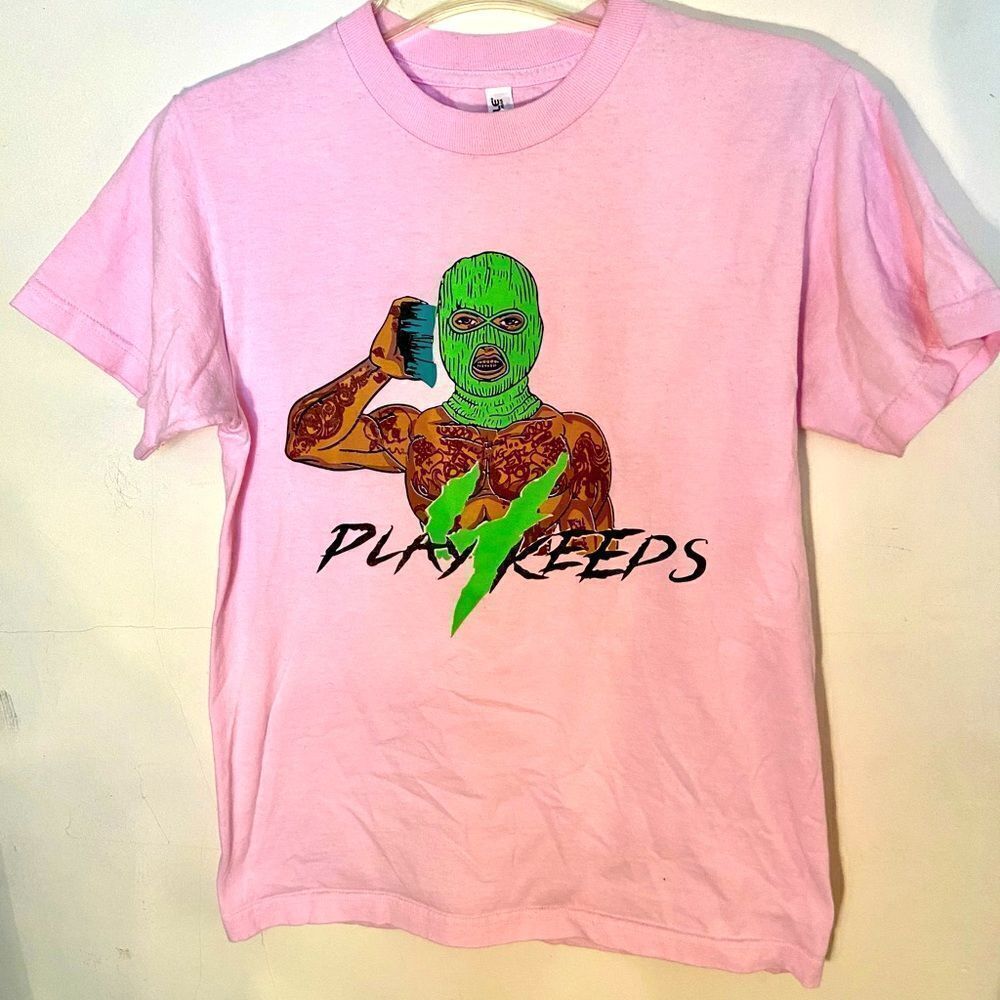Alstyle Play 4 Keeps Pink Graphic T Shirt Size Sm